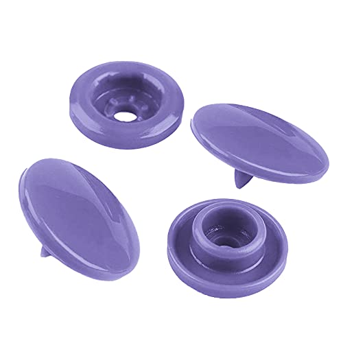 50 Druckknöpfe rund Snaps Druckknopf Snap Button Knöpfe Farb- Größenwahl, Größe:12mm, Farbe:lavendel von maDDma