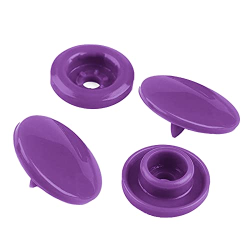 50 Druckknöpfe rund Snaps Druckknopf Snap Button Knöpfe Farb- Größenwahl, Größe:12mm, Farbe:lila von maDDma
