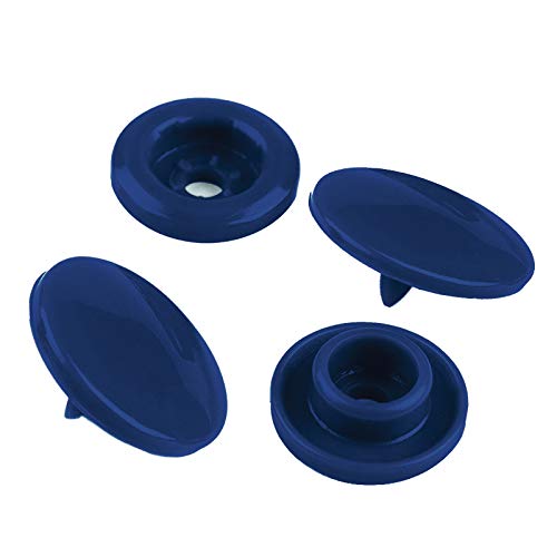 50 Druckknöpfe rund Snaps Druckknopf Snap Button Knöpfe Farb- Größenwahl, Größe:12mm, Farbe:marineblau von maDDma