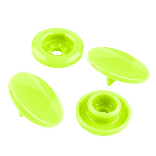 50 Druckknöpfe rund Snaps Druckknopf Snap Button Knöpfe Farb- Größenwahl, Größe:12mm, Farbe:neongelb von maDDma