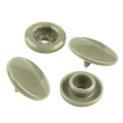 50 Druckknöpfe rund Snaps Druckknopf Snap Button Knöpfe Farb- Größenwahl, Größe:12mm, Farbe:olivgrau von maDDma