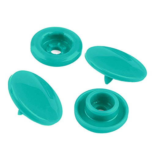 50 Druckknöpfe rund Snaps Druckknopf Snap Button Knöpfe Farb- Größenwahl, Größe:12mm, Farbe:türkis von maDDma