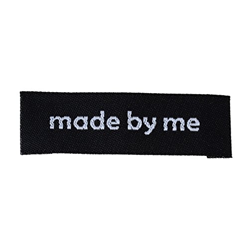 50 Etiketten 50x15mm - made by me, schwarz Kleideretiketten Einnähetiketten Textiletiketten von maDDma