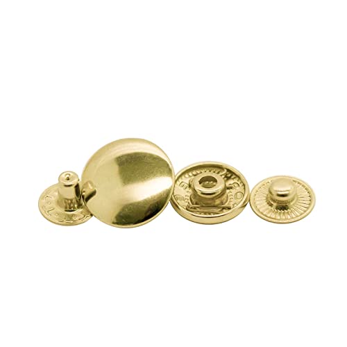 50 Stk Druckknopf Set rund S-Feder Verschlüsse Schnappknopf Metall Größen- /Farbwahl, Farbe:gold, Größe:12mm von maDDma