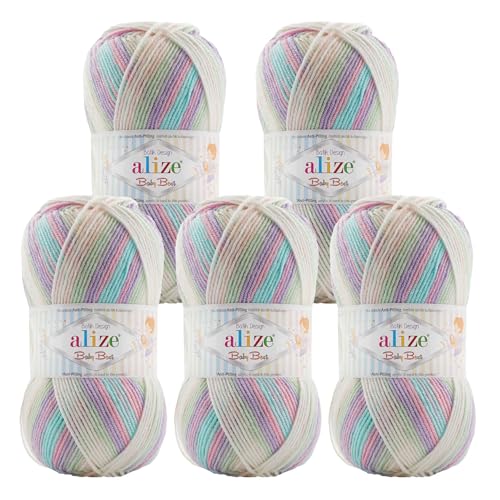 500g Baby-Wolle Strickgarn ALIZE Baby Best Batik Antipilling, unterschiedliche Farben, Farbe:7936 mehrfarbig 500g Baby-Wolle Strickgarn ALIZE Baby Best Batik Antipilling, unterschiedliche Farben, Farbe:7936 mehrfarbig von maDDma
