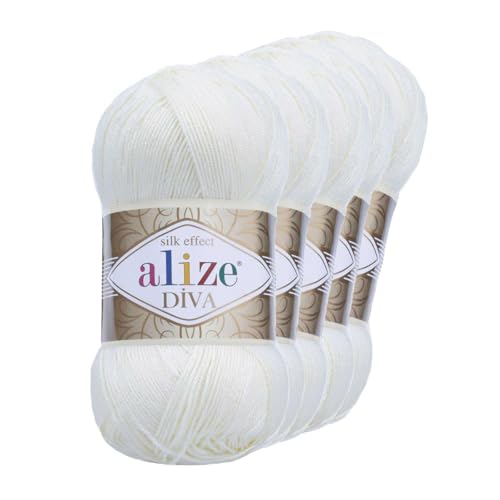 500g Strickgarn ALIZE DIVA - Häkelgarn Wolle Sommer Stricken Häkeln, Farbe:1055 sugar white 500g Strickgarn ALIZE DIVA - Häkelgarn Wolle Sommer Stricken Häkeln, Farbe:1055 sugar white von maDDma