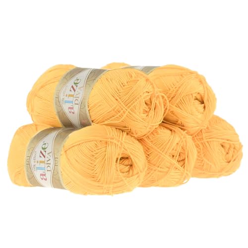 500g Strickgarn ALIZE DIVA - Häkelgarn Wolle Sommer Stricken Häkeln, Farbe:187 hellgelb von maDDma