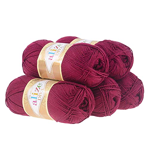 500g Strickgarn ALIZE DIVA - Häkelgarn Wolle Sommer Stricken Häkeln, Farbe:326 himbeerrot 500g Strickgarn ALIZE DIVA - Häkelgarn Wolle Sommer Stricken Häkeln, Farbe:326 himbeerrot von maDDma
