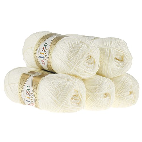 500g Strickgarn ALIZE DIVA - Häkelgarn Wolle Sommer Stricken Häkeln, Farbe:450 perlweiß 500g Strickgarn ALIZE DIVA - Häkelgarn Wolle Sommer Stricken Häkeln, Farbe:450 perlweiß von maDDma