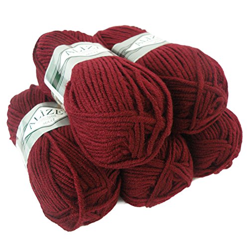 500g Strickgarn Strickwolle Alize Superlana Maxi 25% Wolle, Farbwahl, Farbe:57 bordeaux rot 500g Strickgarn Strickwolle Alize Superlana Maxi 25% Wolle, Farbwahl, Farbe:57 bordeaux rot von maDDma