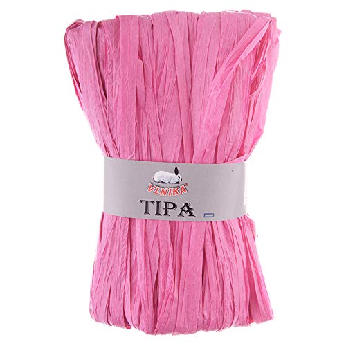 50g / 80m Tipa Raffia Geschenkband Papierschnur Papiergarn Papierband Farbwahl, Farbe:61 pink von maDDma