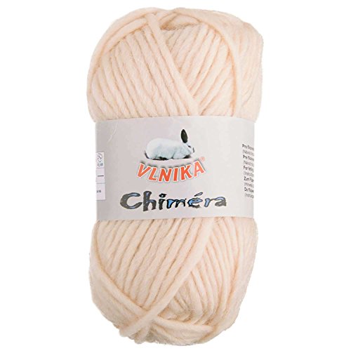 50g Filzwolle CHIMERA, Wolle zum Strickfilzen, Farbauswahl, Farbe:creme von maDDma