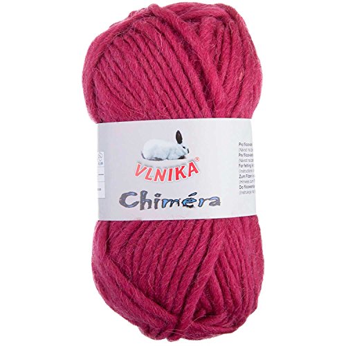 50g Filzwolle CHIMERA, Wolle zum Strickfilzen, Farbauswahl, Farbe:fuchsia von maDDma