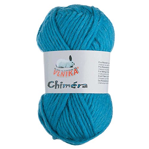 50g Filzwolle CHIMERA, Wolle zum Strickfilzen, Farbauswahl, Farbe:himmelblau von maDDma