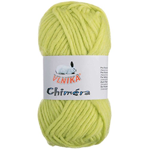 50g Filzwolle CHIMERA, Wolle zum Strickfilzen, Farbauswahl, Farbe:lemon von maDDma