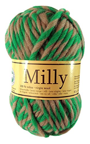 50g Filzwolle Milly Wolle zum Strickfilzen 100% Schurwolle, große Farbwahl, Farbe:9036 beige-grün von maDDma