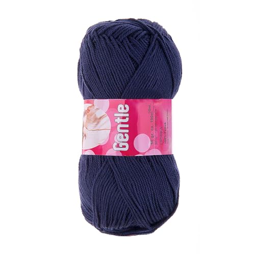 50g Lanoso Gentle ägyptische Baumwolle Baumwollgarn uni Strickgarn Häkelgarn Farbwahl, Farbe:958 marineblau von maDDma