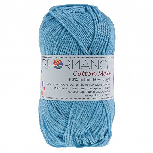 50g Strickgarn Cotton Mate Baumwolle Häkelgarn Wolle Farbauswahl, Farbe:622 himmelblau von maDDma