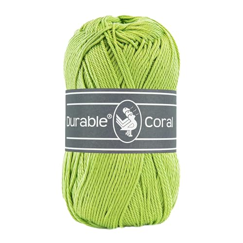 50g Strickgarn Häkelgarn Durable Coral Uni Baumwollgarn Sommergarn 90 Farben, Farbe:2146 gelbgrün 50g Strickgarn Häkelgarn Durable Coral Uni Baumwollgarn Sommergarn 90 Farben, Farbe:2146 gelbgrün von maDDma