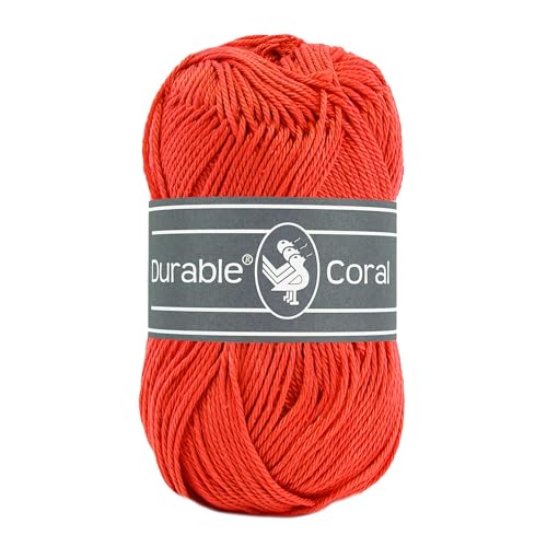 50g Strickgarn Häkelgarn Durable Coral Uni Baumwollgarn Sommergarn 90 Farben, Farbe:2193 blutorange 50g Strickgarn Häkelgarn Durable Coral Uni Baumwollgarn Sommergarn 90 Farben, Farbe:2193 blutorange von maDDma