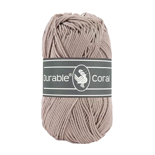 50g Strickgarn Häkelgarn Durable Coral Uni Baumwollgarn Sommergarn 90 Farben, Farbe:340 taupe 50g Strickgarn Häkelgarn Durable Coral Uni Baumwollgarn Sommergarn 90 Farben, Farbe:340 taupe von maDDma