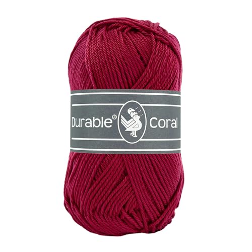 50g Strickgarn Häkelgarn Durable Coral Uni Baumwollgarn Sommergarn 90 Farben, Farbe:222 bordeaux 50g Strickgarn Häkelgarn Durable Coral Uni Baumwollgarn Sommergarn 90 Farben, Farbe:222 bordeaux von maDDma