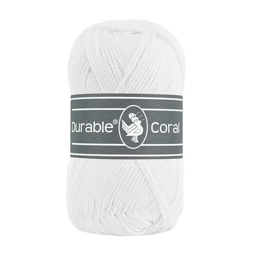 50g Strickgarn Häkelgarn Durable Coral Uni Baumwollgarn Sommergarn 90 Farben, Farbe:310 weiß 50g Strickgarn Häkelgarn Durable Coral Uni Baumwollgarn Sommergarn 90 Farben, Farbe:310 weiß von maDDma