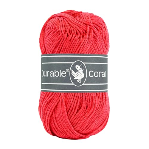 50g Strickgarn Häkelgarn Durable Coral Uni Baumwollgarn Sommergarn 90 Farben, Farbe:316 erdbeerrot 50g Strickgarn Häkelgarn Durable Coral Uni Baumwollgarn Sommergarn 90 Farben, Farbe:316 erdbeerrot von maDDma