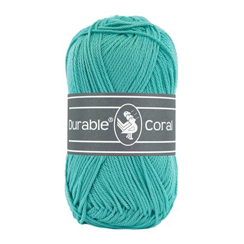 50g Strickgarn Häkelgarn Durable Coral Uni Baumwollgarn Sommergarn 90 Farben, Farbe:338 aqua 50g Strickgarn Häkelgarn Durable Coral Uni Baumwollgarn Sommergarn 90 Farben, Farbe:338 aqua von maDDma