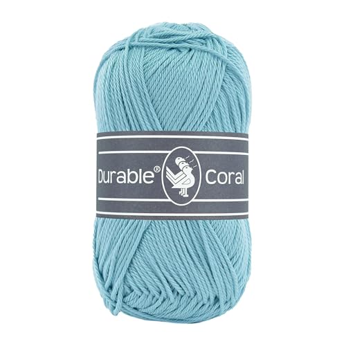 50g Strickgarn Häkelgarn Durable Coral Uni Baumwollgarn Sommergarn 90 Farben, Farbe:342 hellblau 50g Strickgarn Häkelgarn Durable Coral Uni Baumwollgarn Sommergarn 90 Farben, Farbe:342 hellblau von maDDma