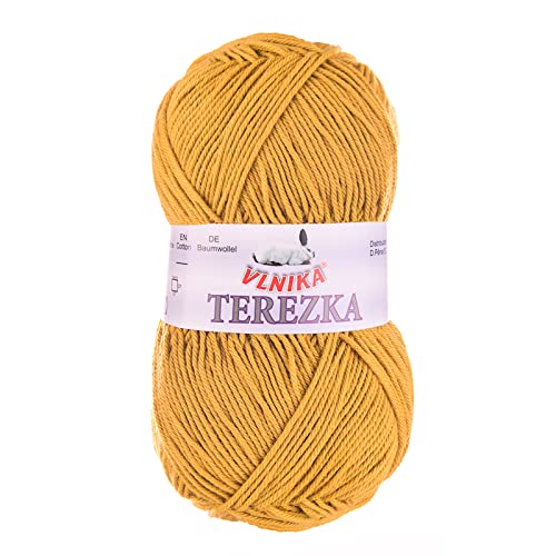 50g Strickgarn Häkelgarn Terezka 100% Baumwolle Baumwollgarn Baumwollstrickgarn, Farbe:goldgelb 50g Strickgarn Häkelgarn Terezka 100% Baumwolle Baumwollgarn Baumwollstrickgarn, Farbe:goldgelb von maDDma