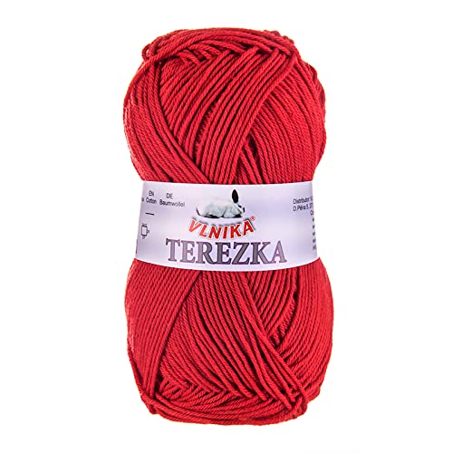 50g Strickgarn Häkelgarn Terezka 100% Baumwolle Baumwollgarn Baumwollstrickgarn, Farbe:intensiv rot 50g Strickgarn Häkelgarn Terezka 100% Baumwolle Baumwollgarn Baumwollstrickgarn, Farbe:intensiv rot von maDDma
