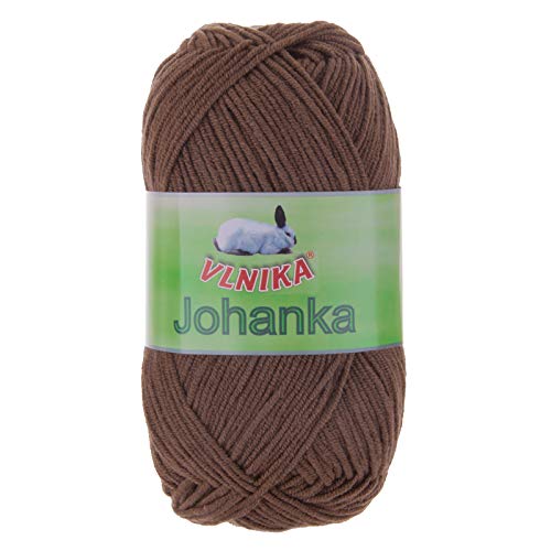 50g Strickgarn Johanka Strick-Wolle Handstrickgarn Klassikgarn Sommergarn Farbwahl, Farbe:088 braun von maDDma