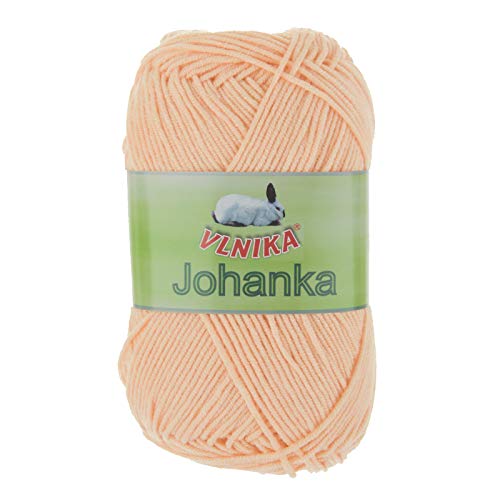 50g Strickgarn Johanka Strick-Wolle Handstrickgarn Klassikgarn Sommergarn Farbwahl, Farbe:090 apricot von maDDma
