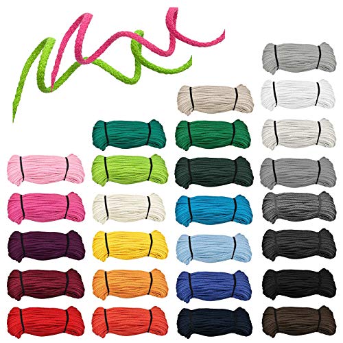 50m Baumwoll-Kordel geflochten 5mm Baumwoll-Schnur Bekleidungskordel Farbwahl, Farbe:Hellbeige von maDDma
