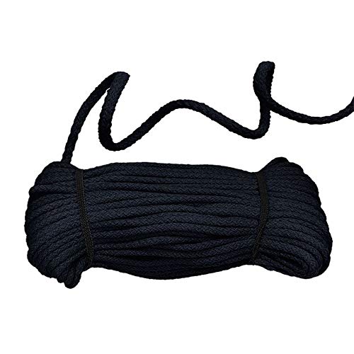50m Baumwoll-Kordel geflochten 5mm Baumwoll-Schnur Bekleidungskordel Farbwahl, Farbe:Marineblau von maDDma