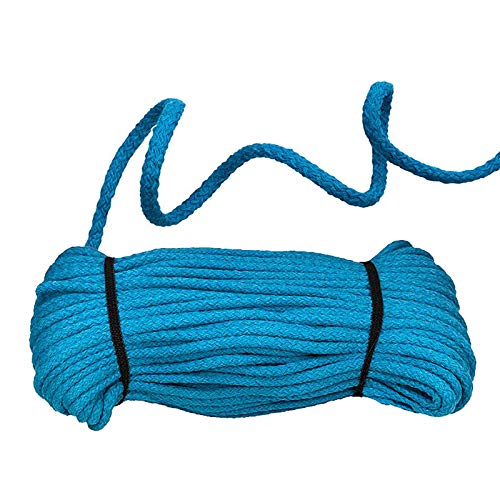 50m Baumwoll-Kordel geflochten 5mm Baumwoll-Schnur Bekleidungskordel Farbwahl, Farbe:aquablau von maDDma