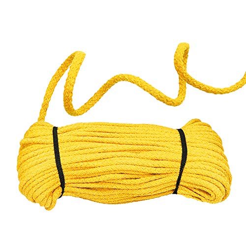 50m Baumwoll-Kordel geflochten 5mm Baumwoll-Schnur Bekleidungskordel Farbwahl, Farbe:gelb von maDDma