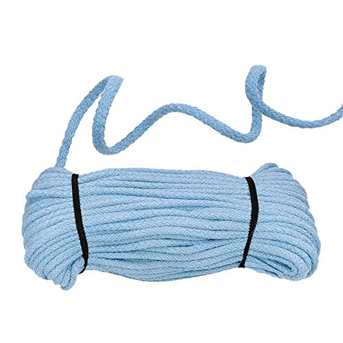 50m Baumwoll-Kordel geflochten 5mm Baumwoll-Schnur Bekleidungskordel Farbwahl, Farbe:hellblau von maDDma