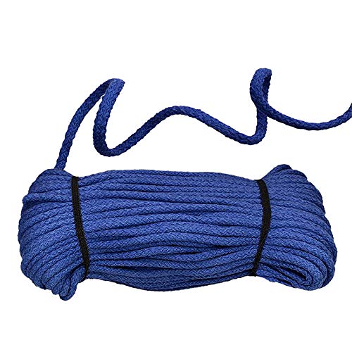 50m Baumwoll-Kordel geflochten 5mm Baumwoll-Schnur Bekleidungskordel Farbwahl, Farbe:königsblau von maDDma