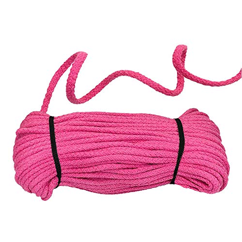 50m Baumwoll-Kordel geflochten 5mm Baumwoll-Schnur Bekleidungskordel Farbwahl, Farbe:pink von maDDma