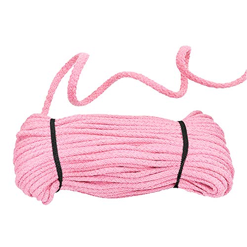 50m Baumwoll-Kordel geflochten 5mm Baumwoll-Schnur Bekleidungskordel Farbwahl, Farbe:rosa von maDDma
