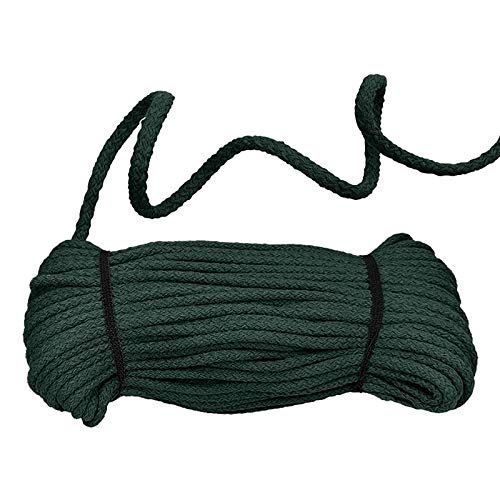 50m Baumwoll-Kordel geflochten 5mm Baumwoll-Schnur Bekleidungskordel Farbwahl, Farbe:tannengrün von maDDma