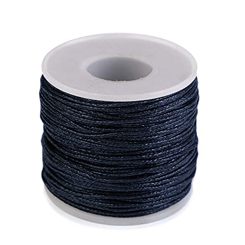 50m Baumwollschnur 1mm auf Spule geflochtene Baumwollkordel Schnur Farbwahl, Farbe:dunkelblau von maDDma