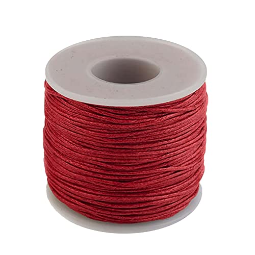 50m Baumwollschnur 1mm auf Spule geflochtene Baumwollkordel Schnur Farbwahl, Farbe:rot von maDDma