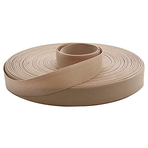 50m Ripsband Einfassband Stoßband Besatzband Hutband Hosenband Breiten-/Farbwahl, Größe:20mm, Farbe:beige von maDDma