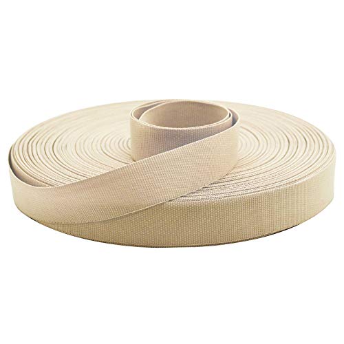50m Ripsband Einfassband Stoßband Besatzband Hutband Hosenband Breiten-/Farbwahl, Größe:20mm, Farbe:elfenbein von maDDma