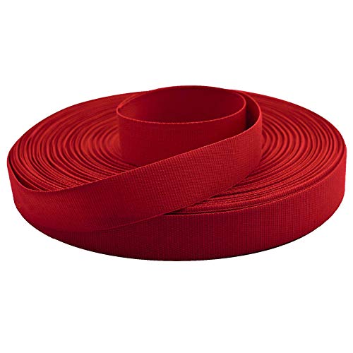 50m Ripsband Einfassband Stoßband Besatzband Hutband Hosenband Breiten-/Farbwahl, Größe:20mm, Farbe:rot von maDDma