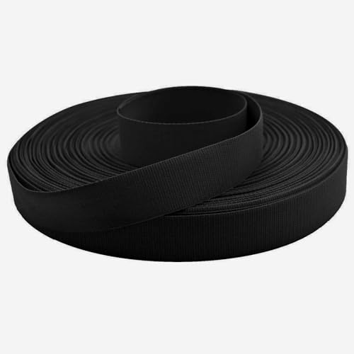 50m Ripsband Einfassband Stoßband Besatzband Hutband Hosenband Breiten-/Farbwahl, Größe:20mm, Farbe:schwarz von maDDma