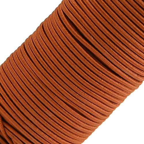 50m Spule Gummikordel Gummischnur 3mm Bekleidungsgummi Hutgummi, 27 Farben, Farbe:orangebraun von maDDma